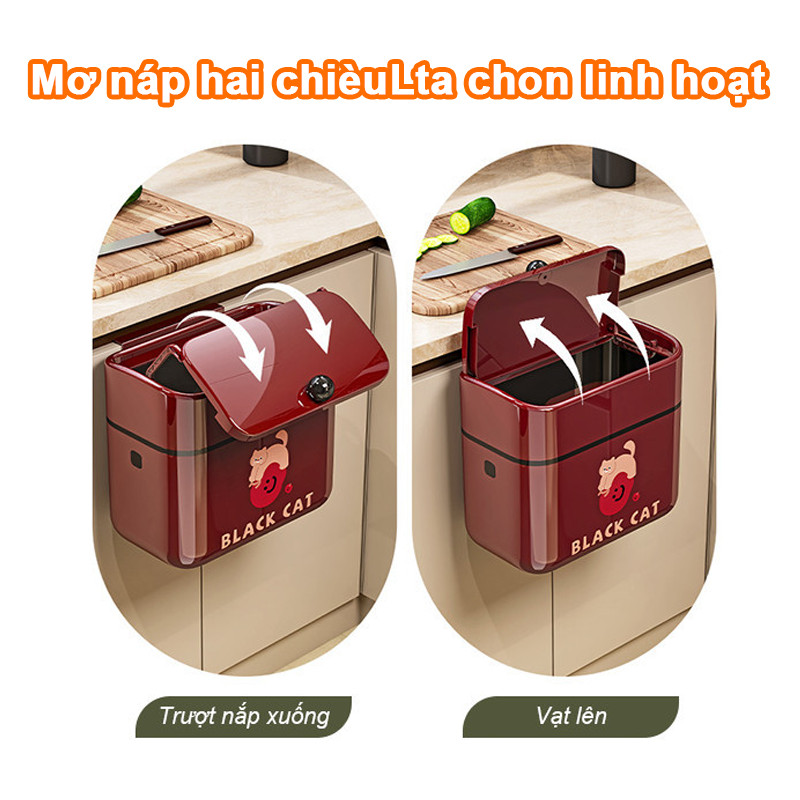 Thùng Rác Treo Tủ Bếp 9L Nắp Lật Thông Minh – Gắn Tường Tiện Dụng, Đậy Kín Khử Mùi Cho Nhà Bếp & Nhà Vệ Sinh
