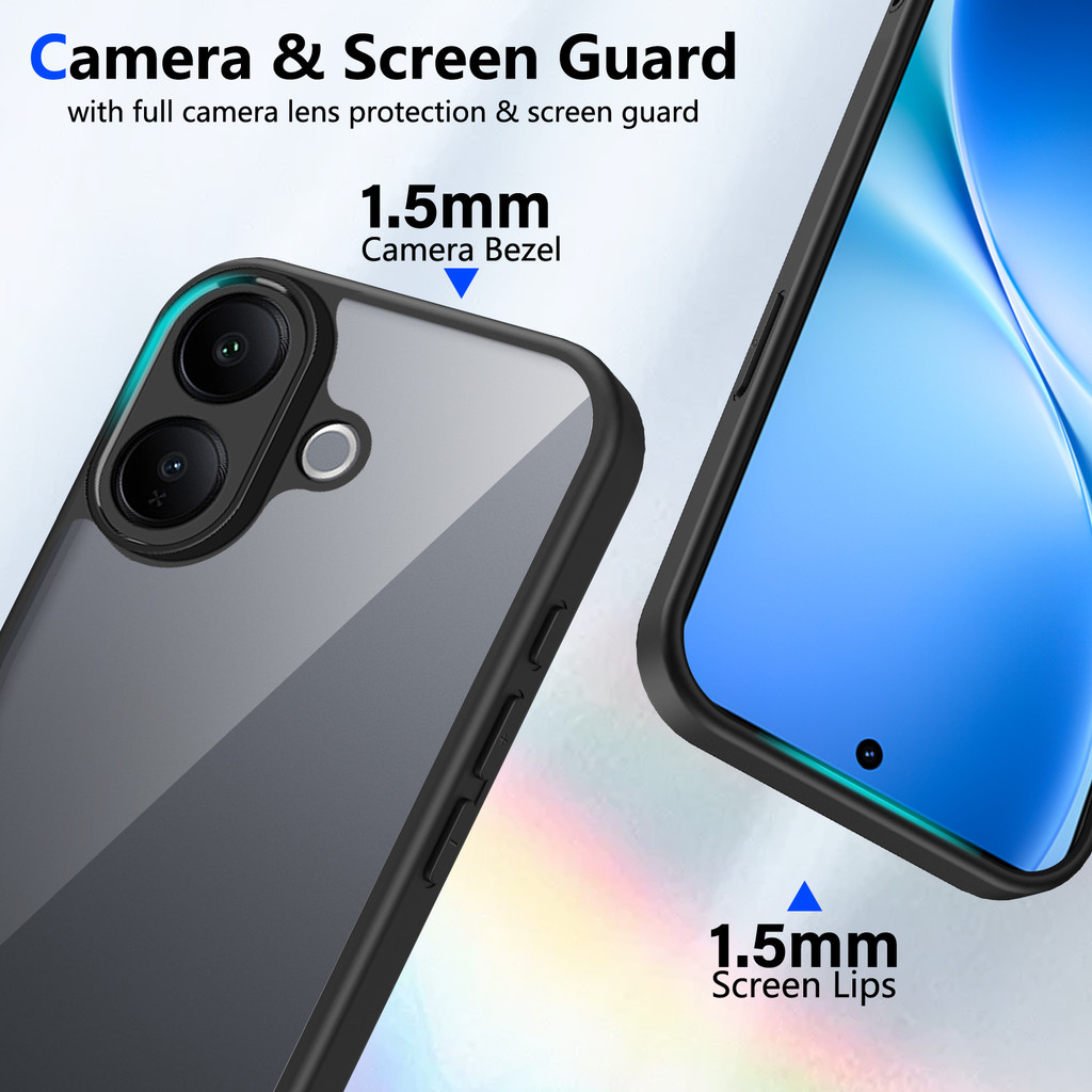 Ốp lưng Vivo V60 Lite 5G Vỏ trong suốt mờ thời trang cho Vivo V60 Lite Vỏ điện thoại