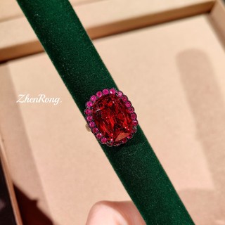 Trang sức châu Âu phong cách mới với kim cương đỏ corundum, phù hợp cho nữ