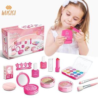 [WUSISI] 1 Bộ Đạo Cụ Trang Điểm Không Độc Hại Cho Bé Gái Giả Vờ Chơi Bộ Mỹ Phẩm Mô Phỏng Với Bảng Phấn Mắt Và Son Môi Applicator MỚI