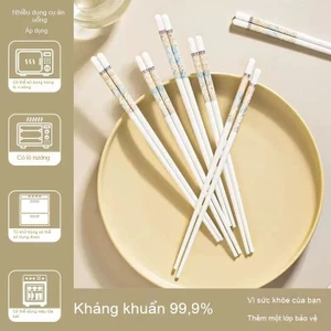 Đũa gốm gia dụng chống rơi, cấp thực phẩm, nhiều họa tiết
