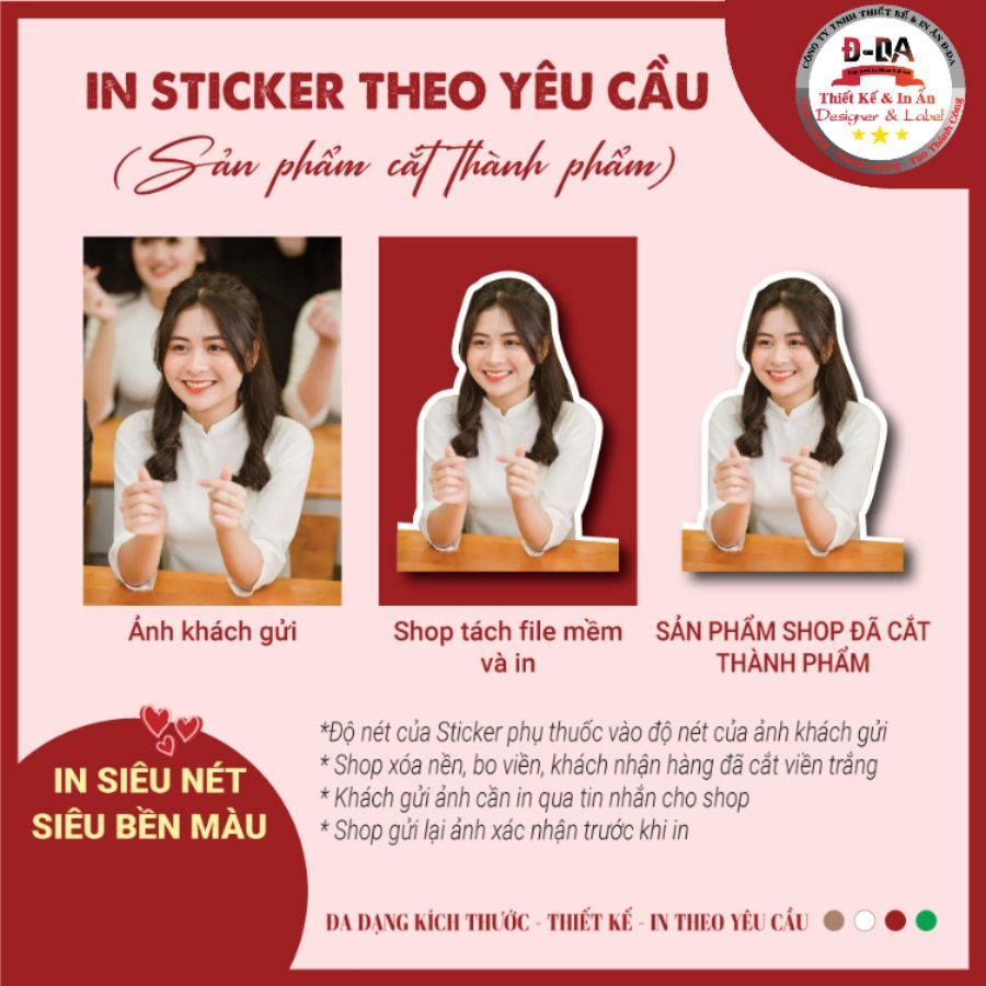 In Sticker ảnh theo yêu cầu combo 20 hình, In ảnh, Decal tách nền theo yêu cầu (SP Cắt Sẵn)