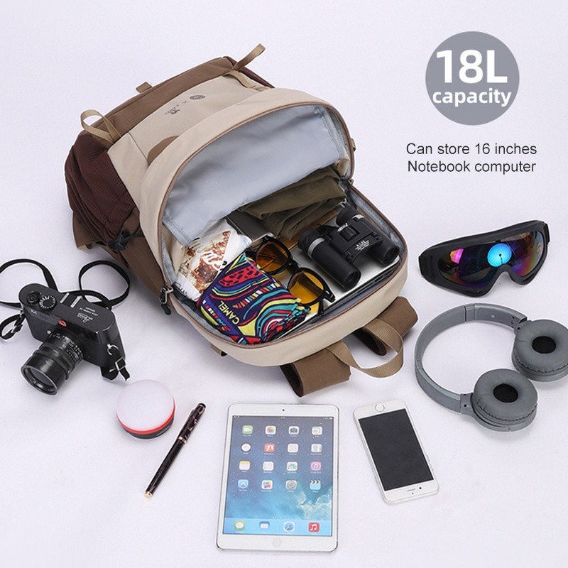 Balo du lịch CAMEL CROWN 18l siêu nhẹ không thấm nước có thể gập lại cho nam nữ đi bộ đường