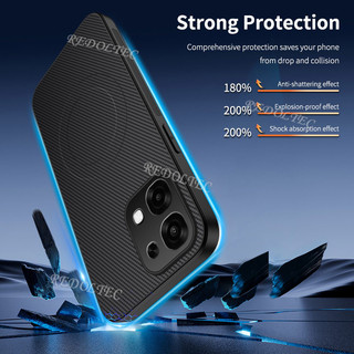 Ốp điện thoại từ tính họa tiết sợi Carbon chống sốc bằng da OPPO A6 Pro 5G OPPO A6Pro