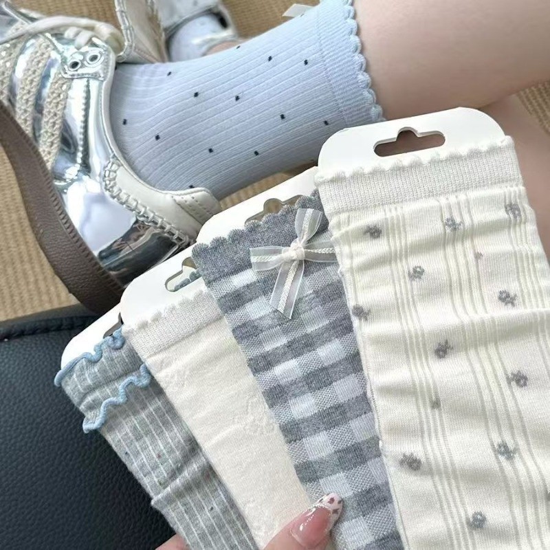 Tất Bowknot Miu Phong Cách Ngọt Ngào, Đa Năng, Phù Hợp Với JK và Ballet
