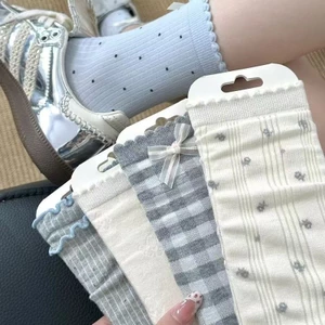 Bowknot Miu Phong Cách Tất Nữ Giữa Bắp Chân Tất Phong Cách Ba Lê Ngọt Ngào Đa Năng Có Thể Phù Hợp Với JK Tất