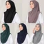 BRABRAAA Instant Hijab, Double Chin Undercap Vải Mềm Áo Chui Đầu Hijab, Thiết Kế Drap Dài Chiều Dài Toàn Bộ Bao Phủ Đầu Nữ