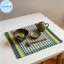 Pufangbliss Thanh Lịch Đỏ Xanh Kẻ Sọc Khăn Ăn Vải Ins Phong Cách Để Chụp Ảnh Thực Phẩm Cài Đặt Bàn VN