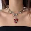AqToCna Punk Kim Loại Gai Đinh Tán Choker Nelace Dành Cho Nam Nữ Gothic Hip Hop Hai Lớp Xương Đòn Dây Xích Nelace Y2K Phụ Kiện Trang Sức AqToCna