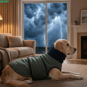 Áo chui đầu chống chăm sóc thú cưng QEARY, Áo Hoodie làm dịu chó mềm có thể điều chỉnh, Co giãn đa chức năng vừa vặn thoáng khí Áo khoác làm dịu thú cưng Tách lo âu