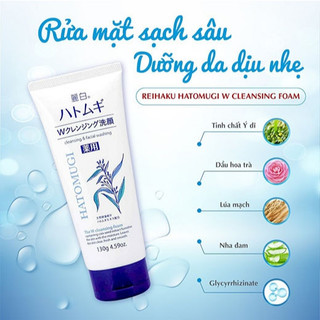 Sữa Rửa Mặt Hatomugi Ý Dĩ Trắng Da, Dưỡng Ẩm Cleansing Facial Foam 130g/170g Nhật Bản