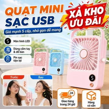 🔥🔥Quạt Cầm Tay Siêu Mạnh / Quạt Mini Di Động Sạc USB / Quạt Bàn, Gió Mạnh Mẽ