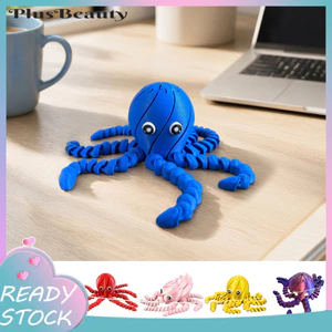 < Pluscloth > Đồ chơi động vật biển bằng nhựa, Đồ chơi giải nén bạch tuộc có xúc tu linh hoạt, Tiện ích cảm giác để giảm căng thẳng, Đồ trang trí bàn di động để du lịch