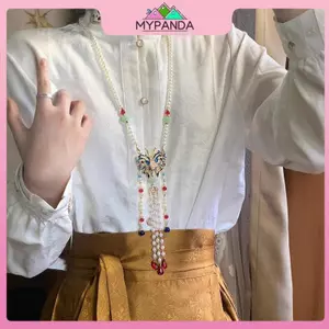 MYPANDA Hanfu seels Nelace Dây chuyền dài cổ điển Trung Quốc Nelace Đường Minh triều đại Hanfu Mặt dây chuyền Nelace cho nữ Cô gái.