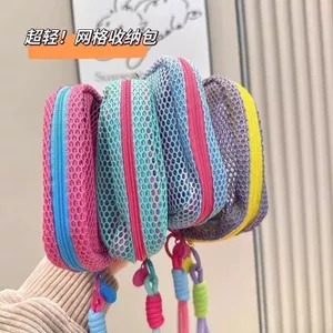 Du lịch ngoài trời Đồ lặt vặt trong suốt Lưu trữ Túi đậu phụ đầy màu sắc Túi lưới siêu nhẹ Đa chức năng Bền sức chứa lớn