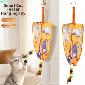 QEARY Đồ chơi cho mèo nâng tự động, 2 chế độ tốc độ có thể sạc lại cho mèo điện, Đồ chơi tự chơi cho thú cưng Treo giảm sự nhàm chán Đồ chơi trêu chọc mèo đa chức năng Sử dụng tại nhà
