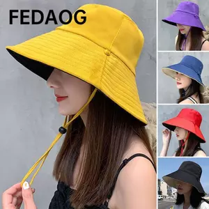 Mũ đi biển FEDAOG Mũ Panama di động Mũ ngư dân hai mặt có thể gập lại