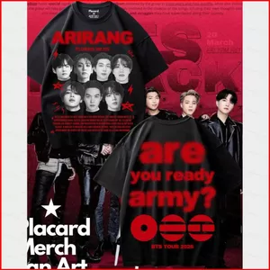 BTS ARIRANG 2026 Người hâm mộ Kpop quà tặng áo thun cotton JIN JUNG KOOK J-HOPE áo ngắn tay