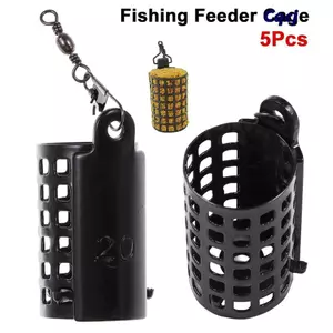 CQCJ 5 Cái Lồng Dụ Câu Cá, Dụng Cụ Câu Cá 20g-60g Lồng Ăn Câu Cá, Giỏ Mồi Bẫy Di Động Bằng Thép Không Gỉ Vuông Bền Đẹp