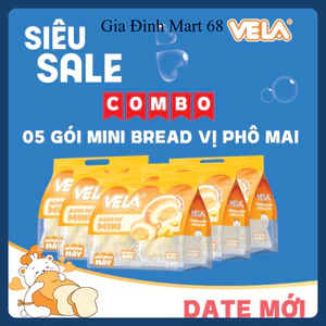Combo 5 Túi Bánh Mì Mini Bread VELA Phô Mai – Mềm Xốp, Thơm Ngon, Date Mới