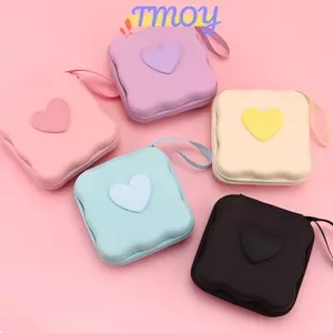TMOY Nút thắt trái tim Túi lưu trữ cáp di động Tổ chức du lịch đáng yêu cho dây sạc Tai nghe USB Túi phụ kiện đa chức năng TMOY