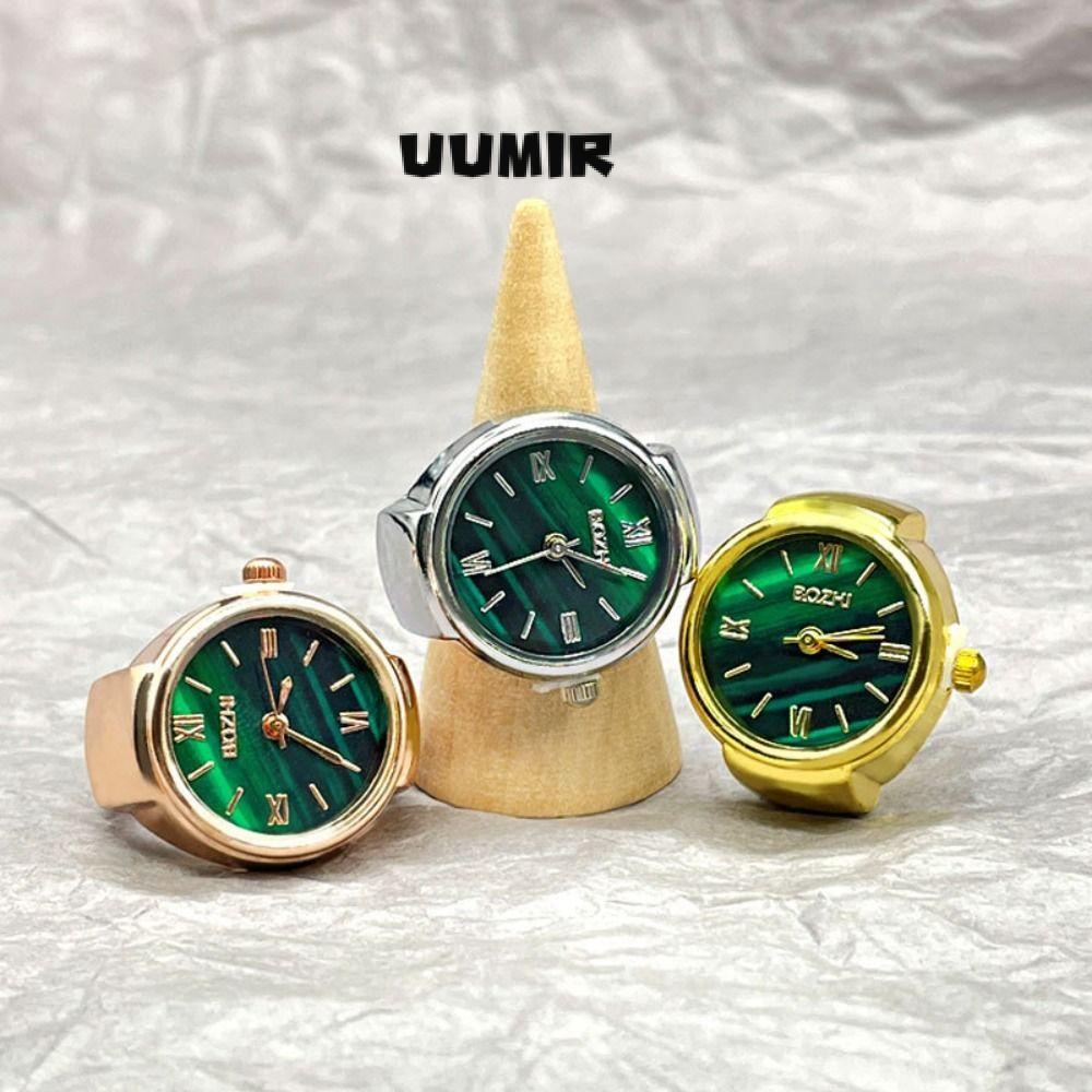 UUMIR Vòng thạch anh tròn Nhẫn trang sức cổ điển Đồng hồ kỹ thuật số thời trang