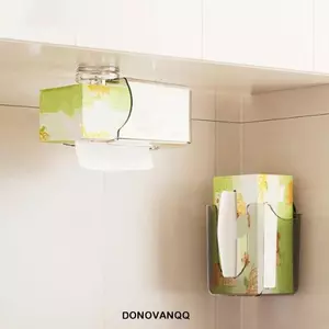 Hộp đựng khăn giấy hút DONOVANQQ, Hộp đựng khăn ướt trong suốt bằng nhựa, Hộp đựng khăn mặt chống nước treo tường không đục lỗ sang trọng nhẹ cho phòng tắm