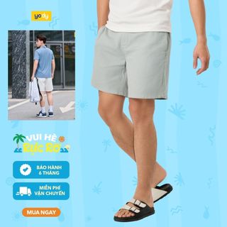 Quần shorts đũi nam YODY quần đùi cotton cạp chun, thoáng mát, thấm hút tốt MCJT25S032