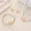 HFSHY 3 Chiếc Camellia Nữ Đảng Nelace Vòng Tay Và Bông Tai Bộ Trang Sức Cô Dâu Thanh Lịch Quà Tặng VN