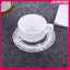 JASMINE 12cm Vintage Ren Coaster Placemat Thêu Thủ Công Bát Cà Phê Coaster Phong Cách Châu Âu Vải Chống bỏng Tấm Bàn Thảm JASMINE