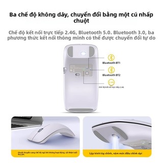 Chuột không dây Bluetooth W & P Di động ba chế độ im lặng Thích hợp cho máy tính xách tay Apple Macbook