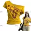 Áo đeo vai JUIC, In chữ Y2k tay ngắn, Cổ áo Crop top cổ xiên thời trang