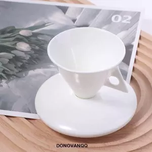 Bộ cốc Espresso sứ DONOVANQQ, Cốc cà phê tối giản xương Trung Quốc, Cốc trà hình nón cổ điển Cốc Demitasse Cafe
