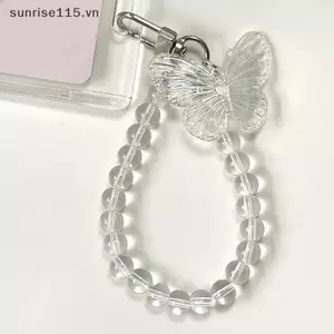 SRVN Bướm Pha Lê 3 Inch Acrylic Đựng Thẻ Photocards Hiển Thị Tín Dụng ID Bảo Vệ Móc Khóa Mặt Dây Chuyền Thời Trang.