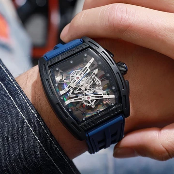 Rượu Thùng Richard Skeleton Đồng hồ nam thời trang Đồng hồ nam Dây đeo silicon Đồng hồ đeo tay Đồng hồ thạch anh Bán buôn Đồng hồ
