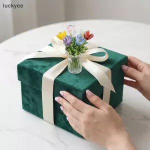 Luckyew Bộ hoa thủy tinh thực tế 6 hoặc 7 chiếc mô phỏng nhân tạo hoa để trang trí nhà cửa và quà tặng sành điệu TQ