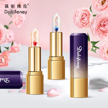 Daige Flen Petal Jelly Son môi đổi màu Lá vàng trong suốt Dưỡng ẩm dưỡng ẩm Son môi thay đổi nhiệt độ Cốc chống dính không phai màu [Hàng có sẵn Vận chuyển nhanh]