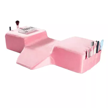Gối nối mi cho salon làm đẹp, gối mút nhớt với vỏ nhung, thiết kế cong tiện dụng giúp cải thiện gối kê cổ, giảm đau cổ (màu hồng)