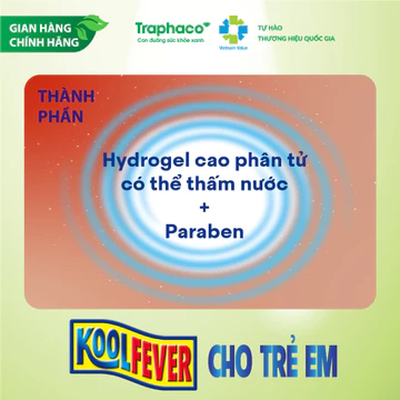 TTBYT Miếng Dán Hạ Sốt Koolfever Dành Cho Trẻ Em Traphaco - Hỗ Trợ Hạ Sốt, Mát Da, Giảm Nhiệt Hộp 8 Gói