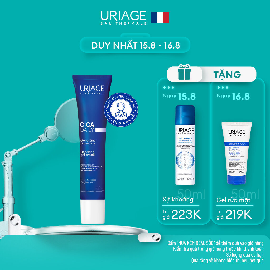 Kem làm dịu và phục hồi da tổn thương hằng ngày URIAGE CICA DAILY GEL-CREAM 40ml