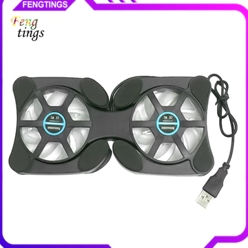 [Ft] 14inch Có Thể Gập Lại Di Động USB 2 Quạt Laptop Laptop Tản Nhiệt Tản Nhiệt Tấm Làm Mát