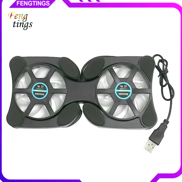 [Ft] 14inch Có Thể Gập Lại Di Động USB 2 Quạt Laptop Laptop Tản Nhiệt Tản Nhiệt Tấm Làm Mát