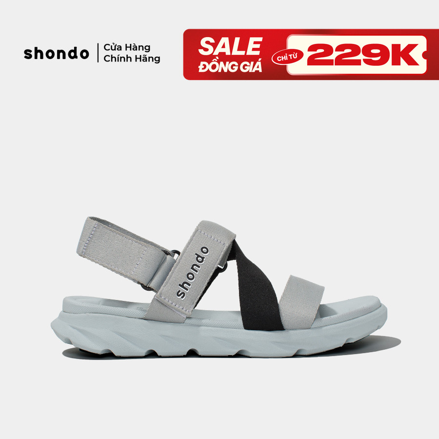 Giày sandal unisex Shondo F6 màu xám