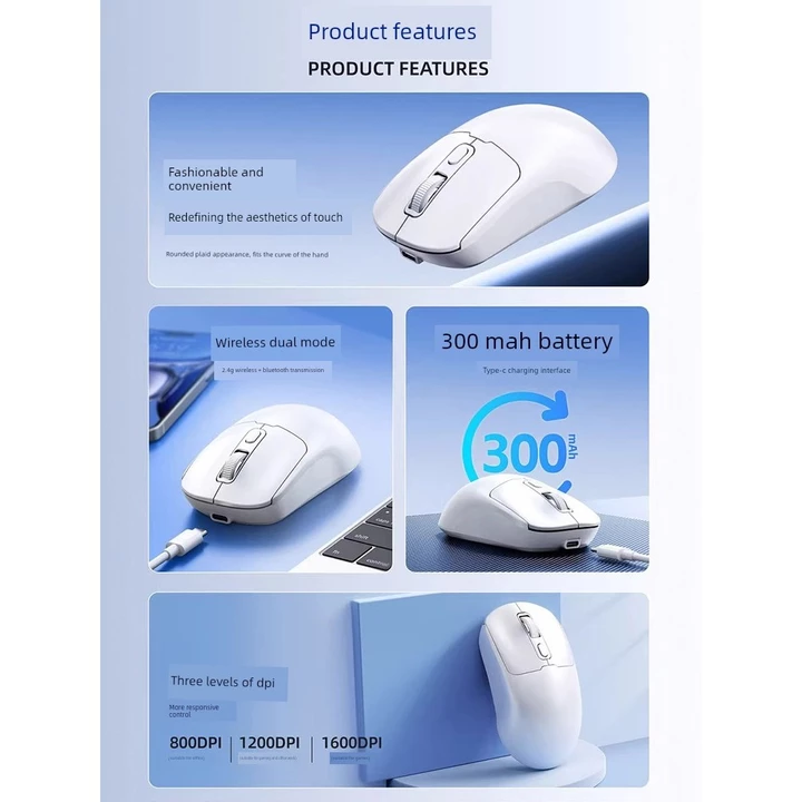 chuột không dây gaming chuột không dây bluetooth Chuột không dây Bluetooth Sạc im lặng Chế độ kép Trò chơi văn phòng Máy tính xách tay đa năng Chuột i – 5