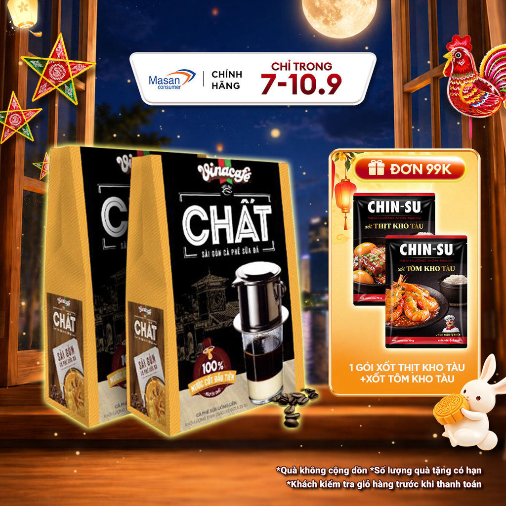 Combo 2 Cà Phê Vinacafé Chất Sài Gòn Cà Phê Sữa Đá – Hộp 10 Gói x 29g