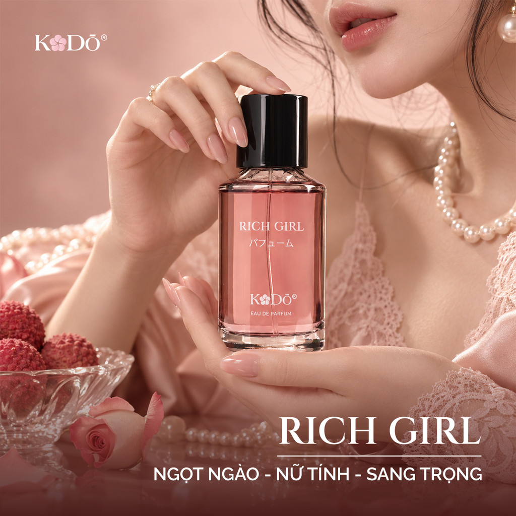 Nước Hoa Nữ KODO Rich Girl EDP - Cho Nàng Nữ Tính Sang Chảnh - Hoa hồng - Vanilla - Hổ Phách