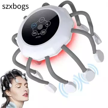SZXBOGS Máy mát xa tám móng vuốt, Máy mát xa đầu điện giảm căng thẳng Bạch tuộc, Máy mát xa đầu bằng điện cầm tay trị liệu miễn phí Máy mát xa da đầu để thư giãn căng thẳng đau nửa đầu