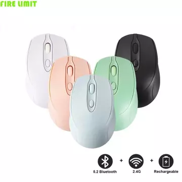 Chuột không dây Macaron FIRE LIMIT, Chuột không dây công thái học có thể sạc lại 2.4Ghz + BT5.0, Chuột game thủ Chuột không dây Morandi di động nhẹ không ồn ào Văn phòng / Nhà