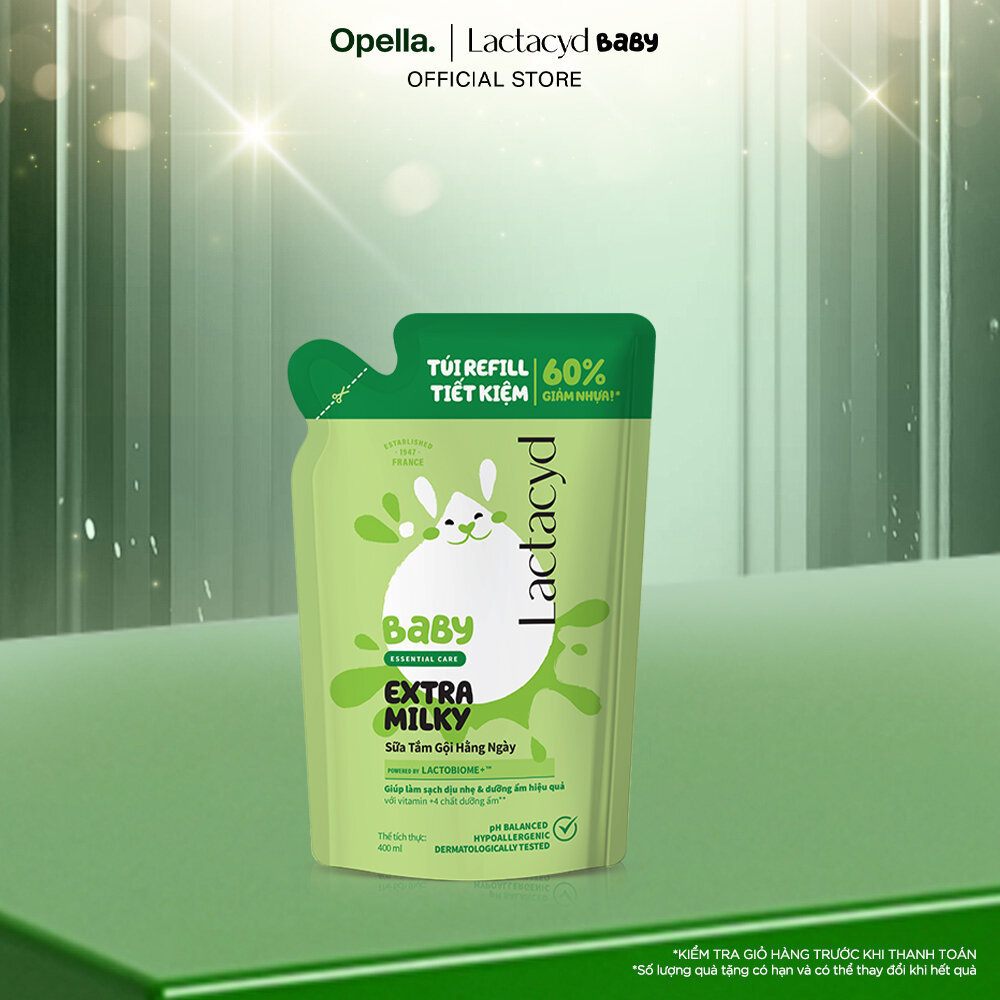 Túi Refill - Sữa Tắm Gội Trẻ Em Lactacyd Milky Bảo Vệ, Nuôi Dưỡng Da và Tóc Bé Vượt Trội 400ml