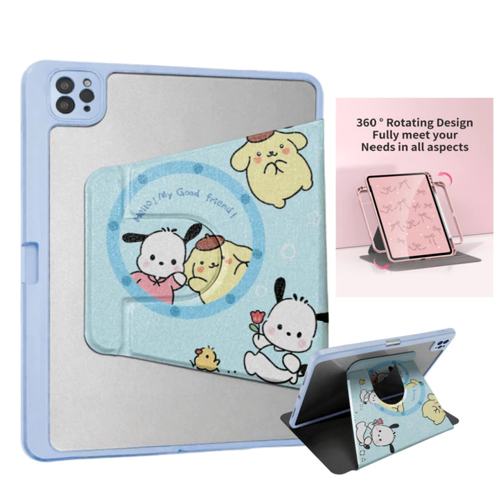 360°Xoay Hoạt Hình Cho Apple iPad 9.7 inch 2018 2017 iPad 6 iPad 5 iPad Pro 9.7 (2016) iPad Air 2 iPad Air 1 Máy Tính Bảng Đa Góc Đứng Với Tự Động Ngủ / Đánh Thức Với Hộp Đựng Bút